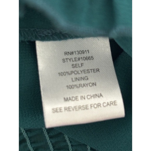 Daniel Rainn Anthropologie Solid Teal V-Neck Banded Bottom Blouse Sz XL W Tank - Picture 9 of 10